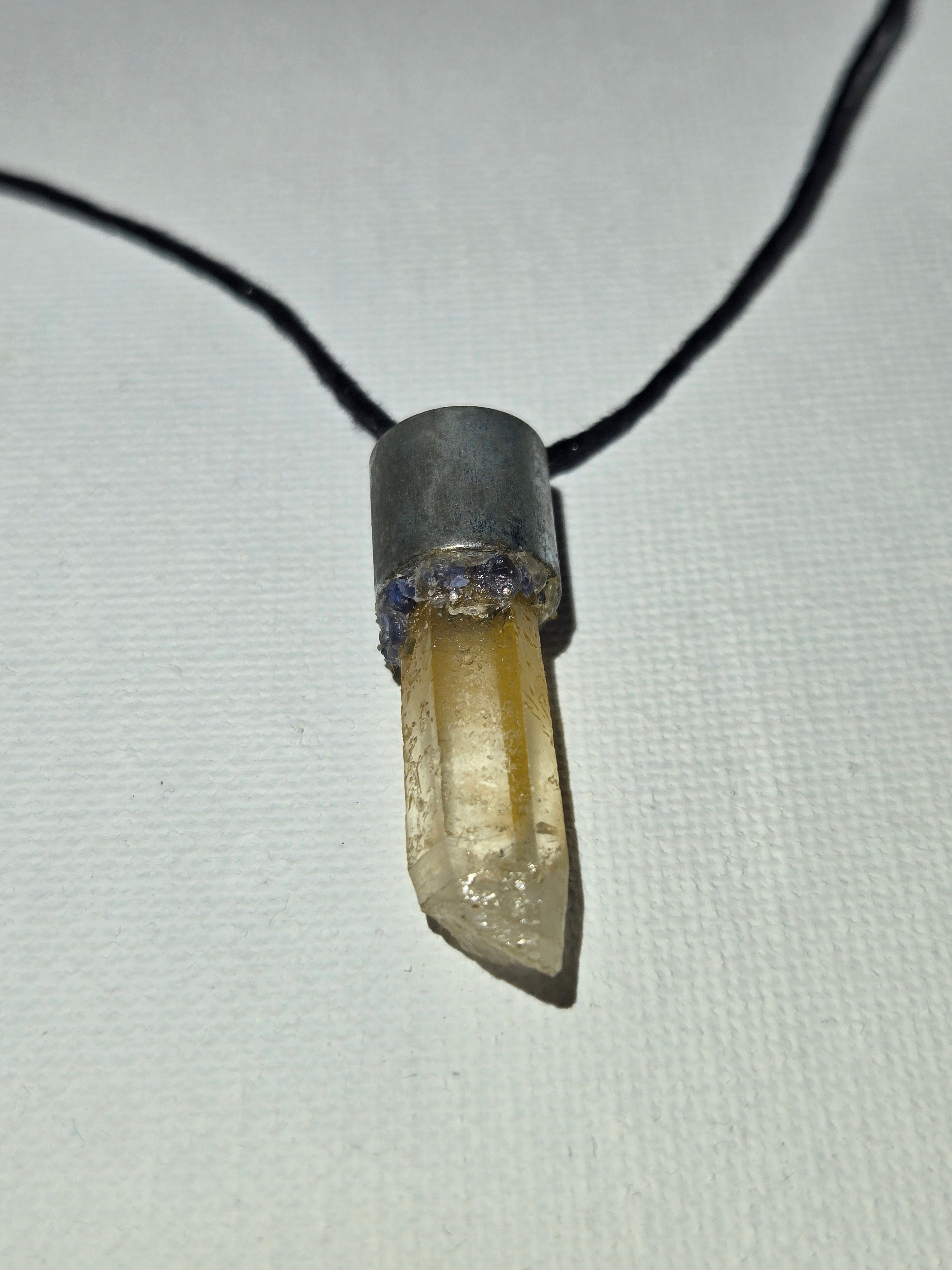 Tangerine Quartz in Sodalite